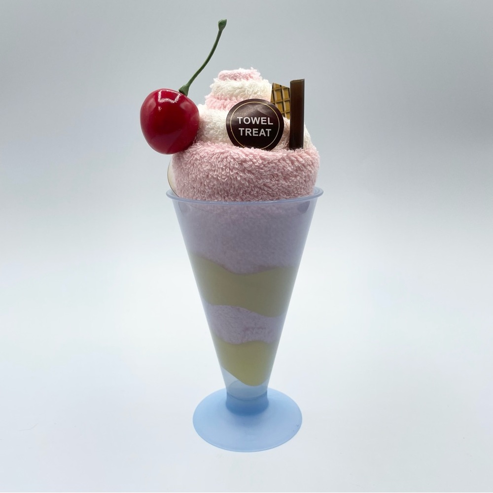 pink strawberry ice cream cotton microfiber bath hand face towel treat